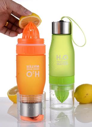 Бутылка для воды и напитков h2o water bottle. бутылка-соковыжималка. бутылка спортивная.7 фото