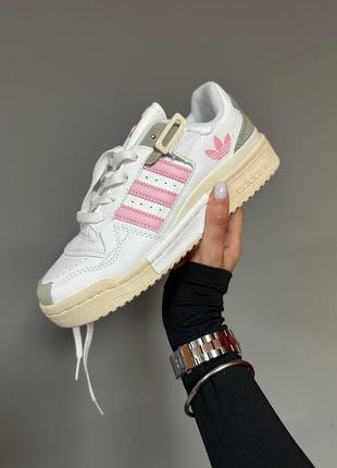 Женские кроссовки adidas forum “white / pink / beige” #адидас