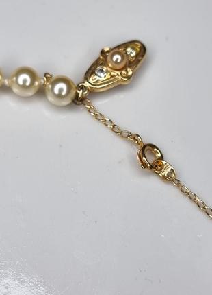 Красивое, винтажное ожерелье, бусы с искусственными жемчугом5 фото