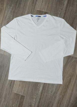 Мужская белая футболка с длинным рукавом / поло / tex / белый лонгслив / мужская одежда / кофта