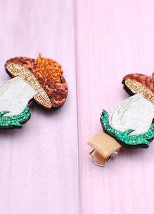 Заколки осенние грибочки