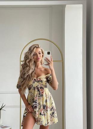 Платье с опущенными рукавами 6