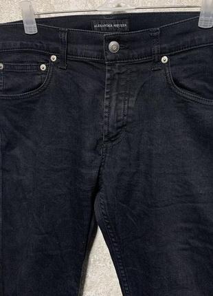 Брюки джинсы с кожаными вставками alexander mcqueen2 фото
