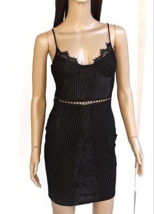 Платье черное кружевное стильное xxs/xs5 фото
