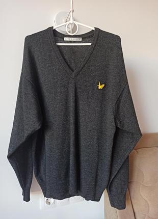 Пуловер lyle & scott темно-сірий