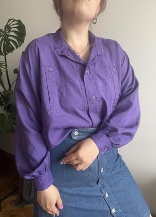 Легка сорочка бузкового фіолетового кольору8 фото