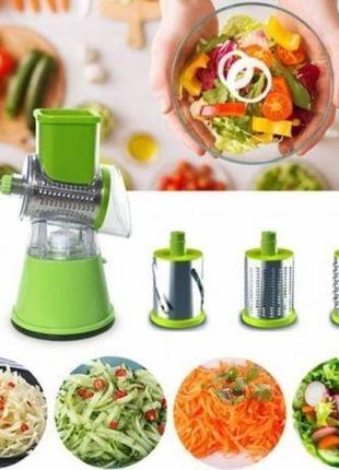 Овощерезка мультислайсер tabletop drum grater kitchen master терка для овощей и фруктов 3 насадки6 фото