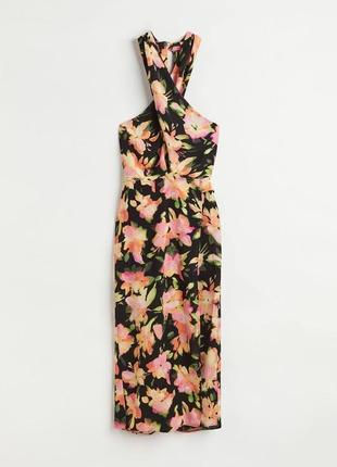 Платье на запах с завязкой в цветочек h&m6 фото
