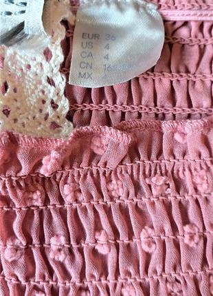 Шифоновая блузка с открытыми плечами и воланами h&m