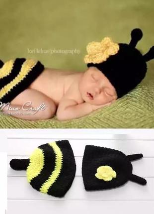 Комплект,набор для фотосессии новорожденного пчелка,бджілка,newborn,ньюборн