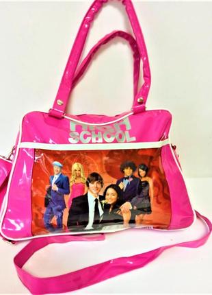 Шкільна сумочка для дівчинки,молодіжна міська сумка спортивна через плече рожева нова1 фото