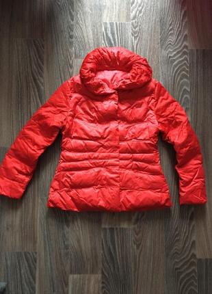 Шикарная пуховая куртка. красная куртка весна осень. стильная пуховая куртка1 фото