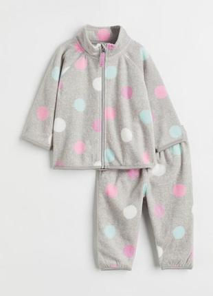 H&m новий теплий флісовий костюм для дівчинки 2-3, 3-4 роки