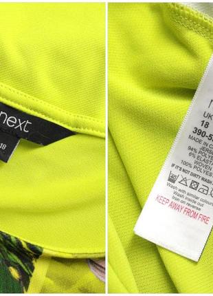 Красива брендова блузка "next" салатова з принтом. розмір uk18/eur46.5 фото