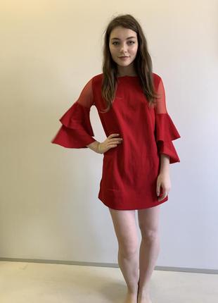 Красное платье трапеция