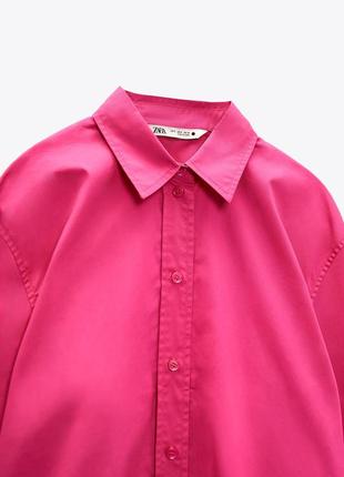 Рубашка, базовая, оверсайз, розовая, фуксия, зара, zara2 фото