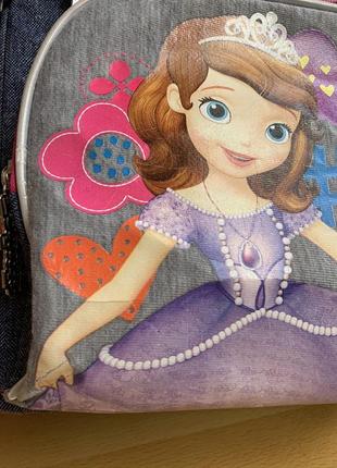 Ранец рюкзак школьный каркасный принцесса софия, ортопедическая спинка, джинс,  1 вересня10 фото