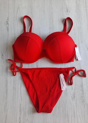 Красный купальник на большую грудь victorias secret 36dd 80e 80е 85д 85d l