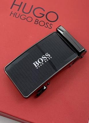 Мужской ремень с пряжкой автомат hugo boss в подарочном наборе5 фото