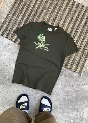 Vintage energie y2k skull tee вінтаж оливкова футболка в стилі авангард розмір l