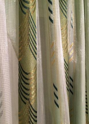 Зелена тюль на кухню