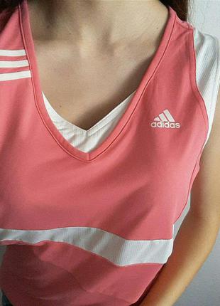 Спортивная тренировочная фитнес майка футболка топ тениска поло adidas2 фото