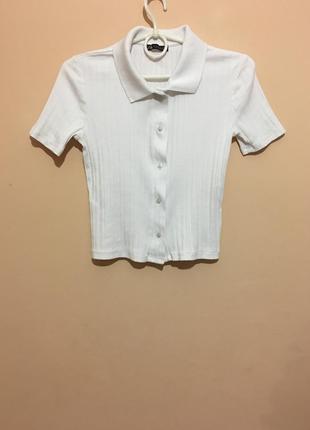 Топ в рубчик zara t-shirt with buttons - s6 фото