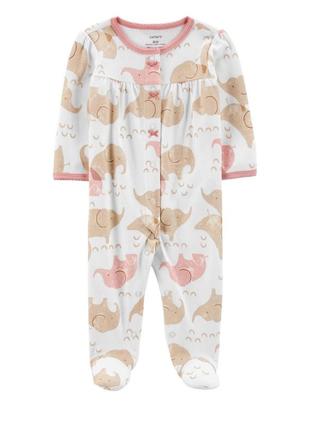 Бавовняний чоловічок піжама сліп carter’s картерс 6м, 9м, 68см, 72см