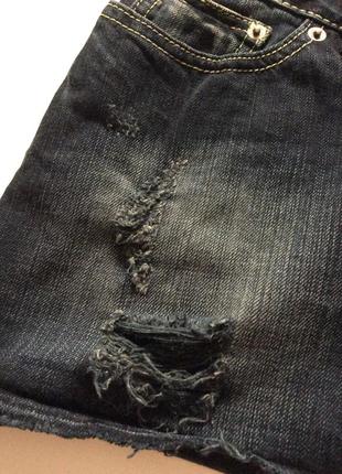 Потертая джинсовая мини юбка effigy, размер xs-s3 фото