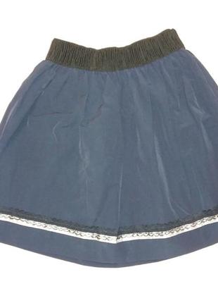 Юбка школьная для девочки fashion р.128-134 см. темно-синий1 фото