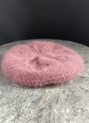Шапка тепла angora, рожева, якісна, розмір універсальний, відмінний стан4 фото