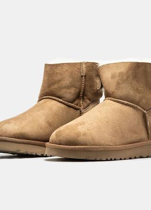 Чоботи угги ugg classic mini bailey bow, замшеві сапоги