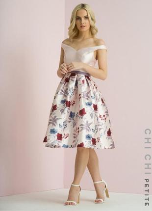 Новое вечернее платье chi chi london (florial pink)2 фото