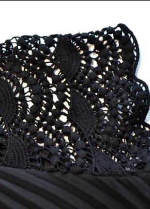 Оригинальное черное кружевное платье плиссе zara размер xs/s5 фото