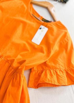 Оранжевое платье свободного кроя4 фото
