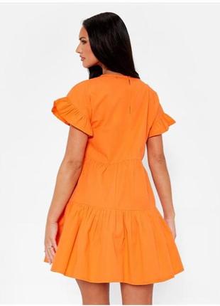 Оранжевое платье свободного кроя5 фото
