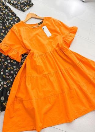 Оранжевое платье свободного кроя2 фото