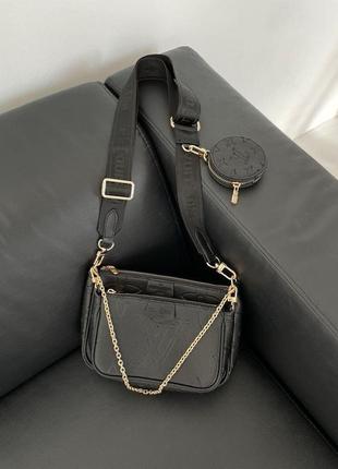 Сумка женская louis vuitton pochete multi black lv луи витон на плечо , клатч  кросс боди6 фото