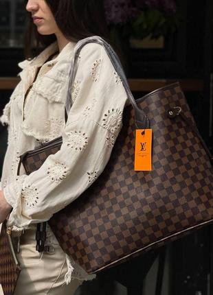 Louis vuitton neverfull brown v2 сумка женская lv луи витон  шопер6 фото