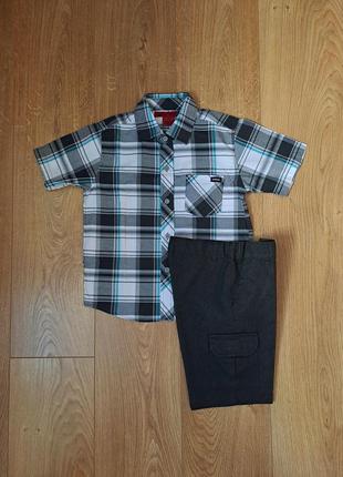 Нарядный набор для мальчика/рубашка с коротким рукавом/шорты3 фото