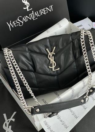 Женская сумка ив сен лоран yves saint laurent puffer small chain bag in quilted lambskin кросс боди5 фото