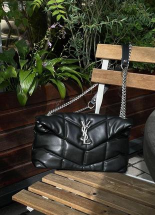 Женская сумка ив сен лоран yves saint laurent puffer small chain bag in quilted lambskin кросс боди8 фото