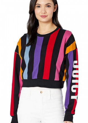 Толстовка juicy couture bold vertical stripe terry track pullover bold vertical stripe