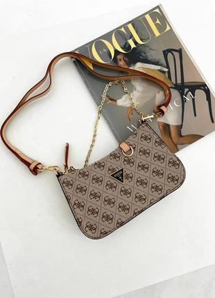 Жіноча сумочка через плече guess mini bag light gold гесс жіночий крос - боді клатч