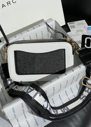 Женская сумка через плечо marc jacobs the snapshot white/black марк джейкобс кросс - боди8 фото