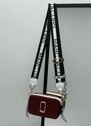 Женская сумка через плечо marc jacobs the snapshot burgundy марк джейкобс кросс - боди3 фото