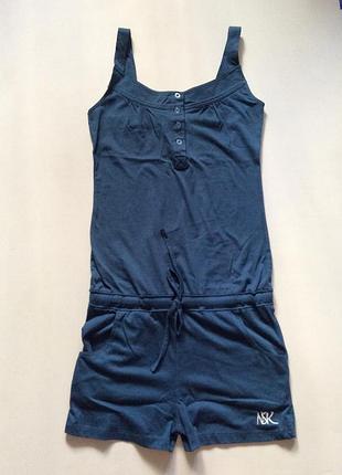 Синий трикотажный ромпер комбинезон nisko, размер xs-s