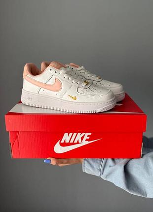 🥿🥾 кросівки nike air force подвійний свуш swoosh класичні шкіряні білі рожеві персикові