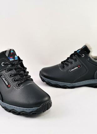 Кроссовки зимние мужские коламбия туфли на меху чёрные (размеры: 40,41)4 фото