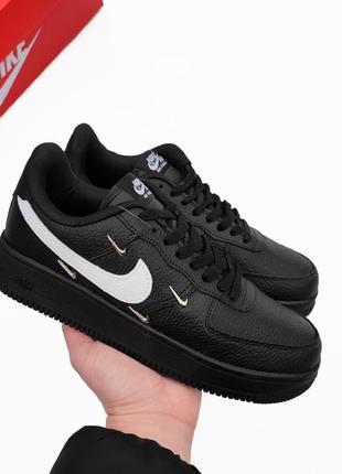 🆙🆕 кроссовки nike air force 1 black/white белые с черным крутые лимитированная серия